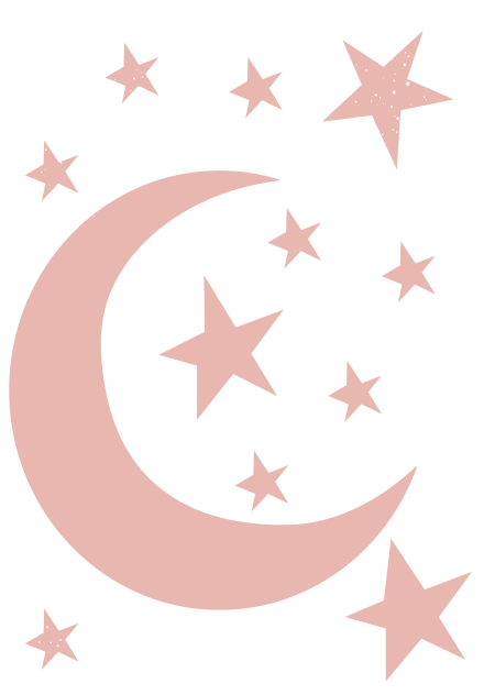 Wall Sticker Moon and Stars Pink