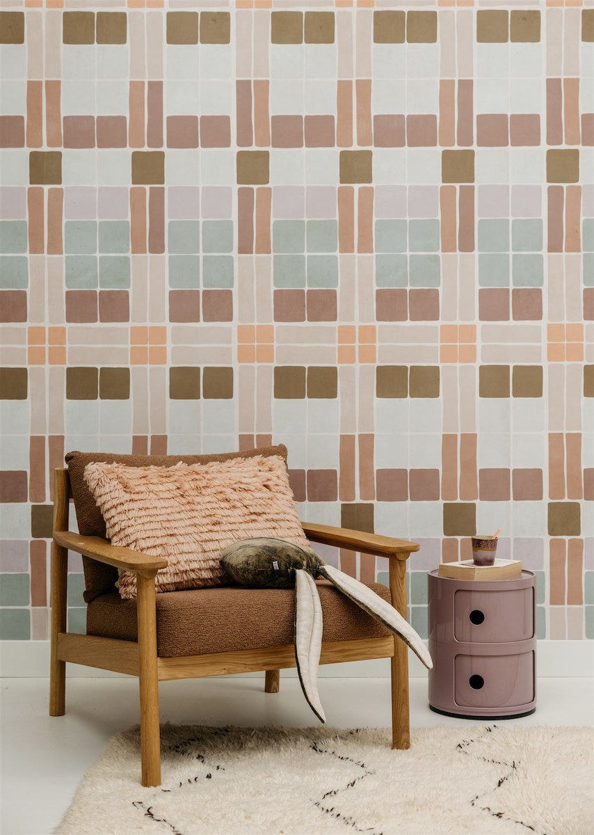 Patchwork Blush Wallpaper