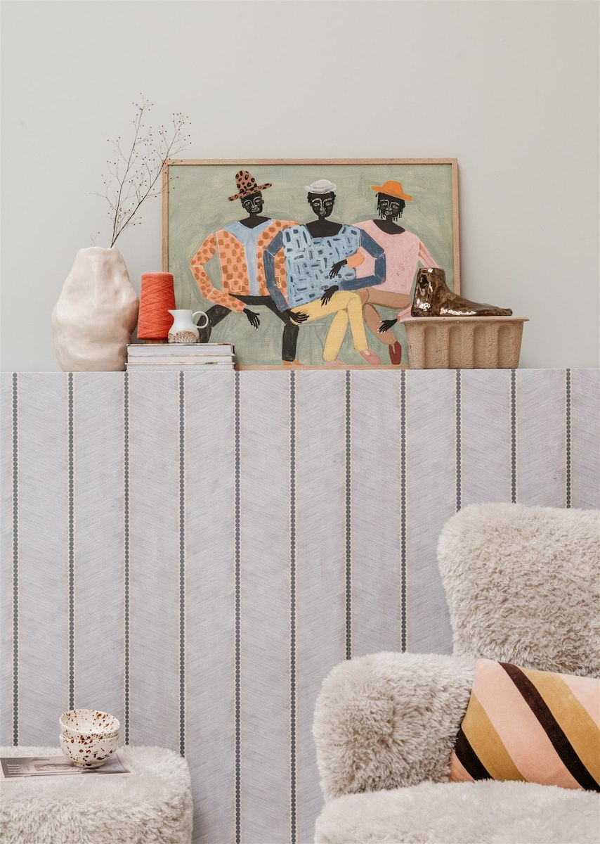 Chevron Denim Blue Wallpaper 