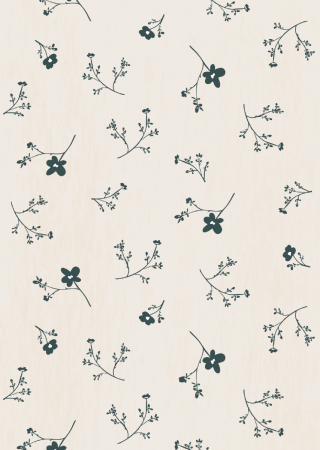 Large Floral Sea Denim Blue Wallpaper