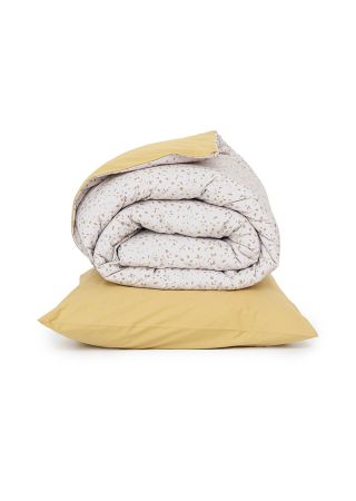 Duvet cover Terrazzo - 140x220cm - print beige with green/yellow