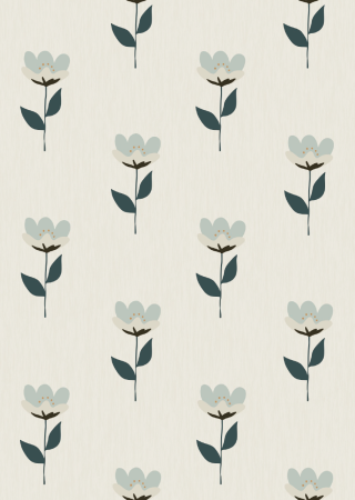 Retro Flower Blue Wallpaper
