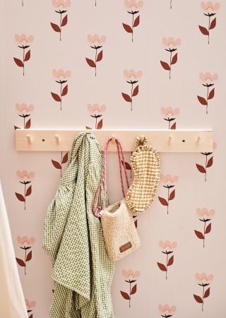 Retro Flower Pink Wallpaper