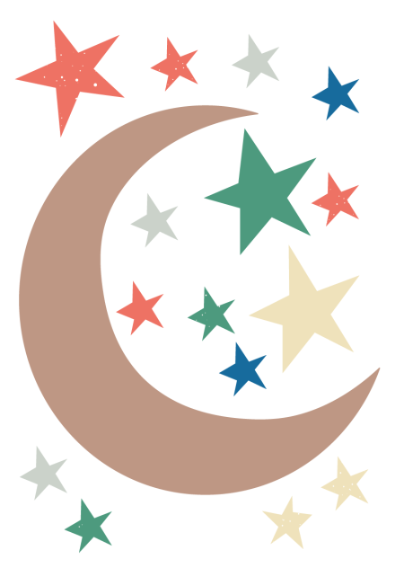 Wall sticker Moon and Stars multicolor