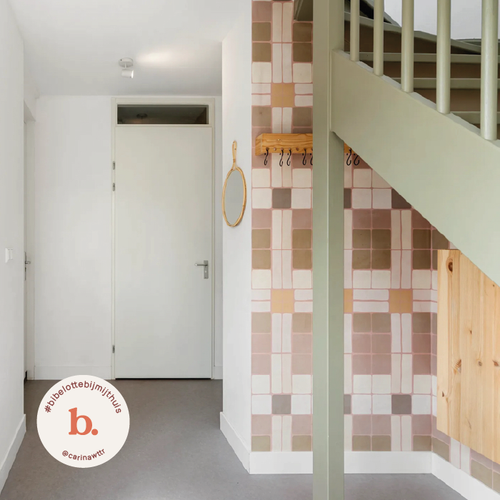 Behang Patchwork poeder