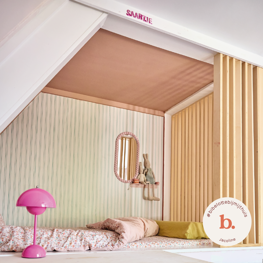 Behang Gestreept biscuit en Muurverf Velvet - Jacoline