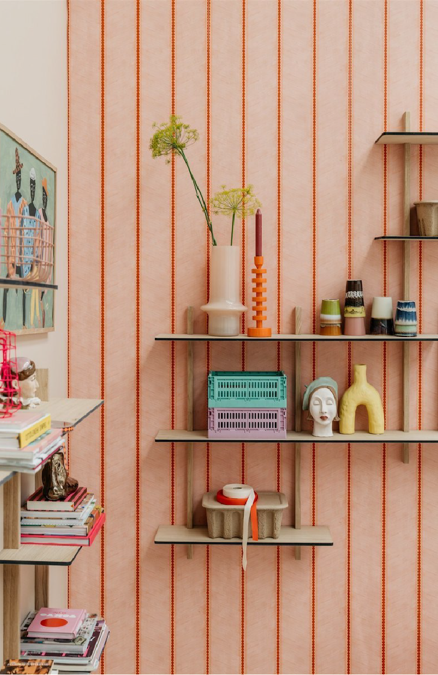 streep behang woonkamer